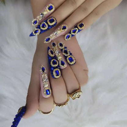 French Press on Nails Acrylic Hand Painted Designer Private Label Logo Customized Packaging Artificial Fingernails