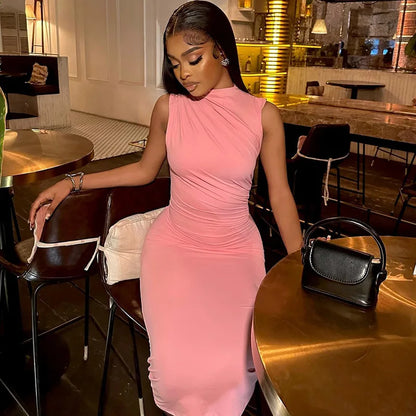 Waist Ruched Casual Dresses