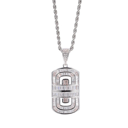 Micro Paved AAA+ Cubic Zirconia Geometric Square Pendants Necklaces