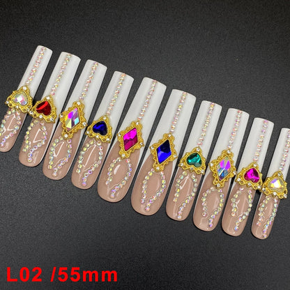 Custom Elegant 3D Decoration Ballerina Wearable Artificial Handmade Press on Nails 10PCS Hand Paint Trapezoid Nails Art Manicure