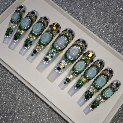 French Press on Nails Acrylic Hand Painted Designer Private Label Logo Customized Packaging Artificial Fingernails