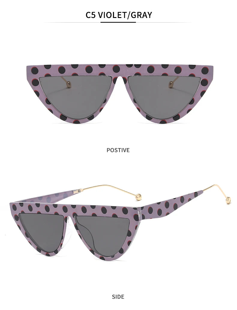 Samjine Cat Eye Designer Narrow Frame Flat Top Shades