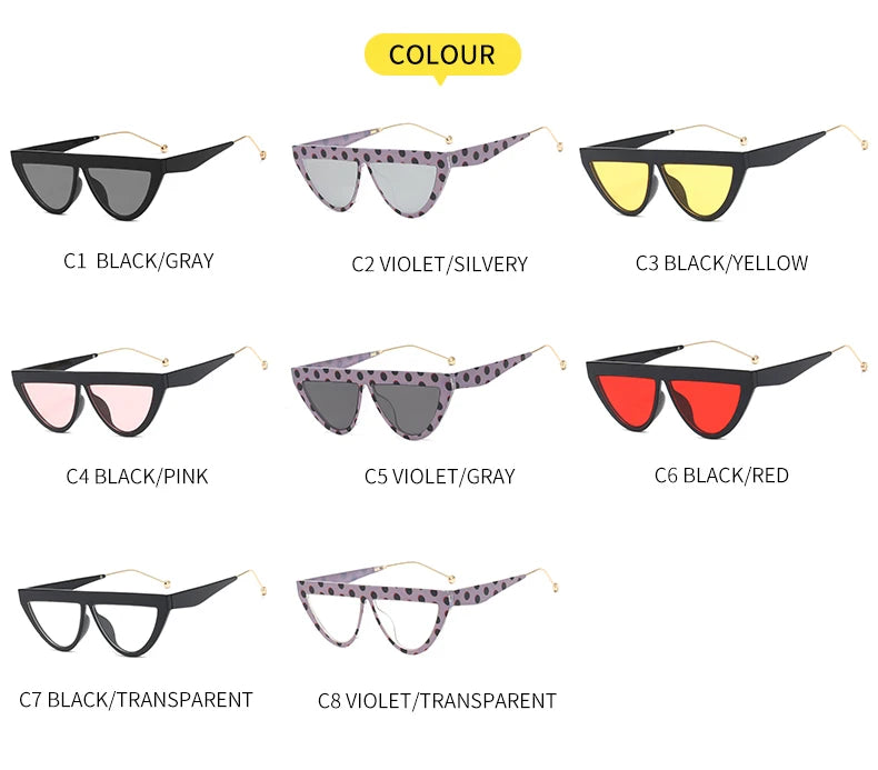 Samjine Cat Eye Designer Narrow Frame Flat Top Shades