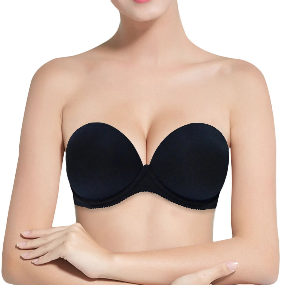 Strapless Wedding Multiway Bralette Add 2 Cup Super Padded Push Up Bra (Size 32 34 36 38 40 A B C D)