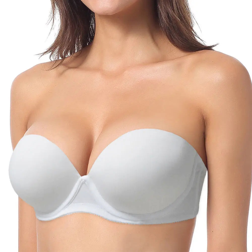 Strapless Wedding Multiway Bralette Add 2 Cup Super Padded Push Up Bra (Size 32 34 36 38 40 A B C D)