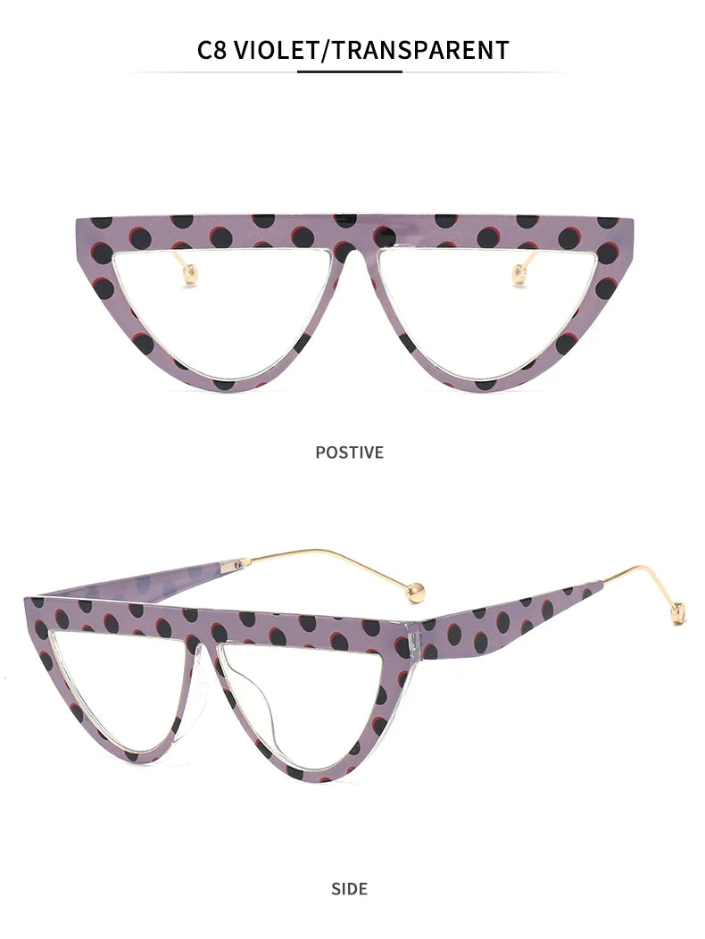 Samjine Cat Eye Designer Narrow Frame Flat Top Shades