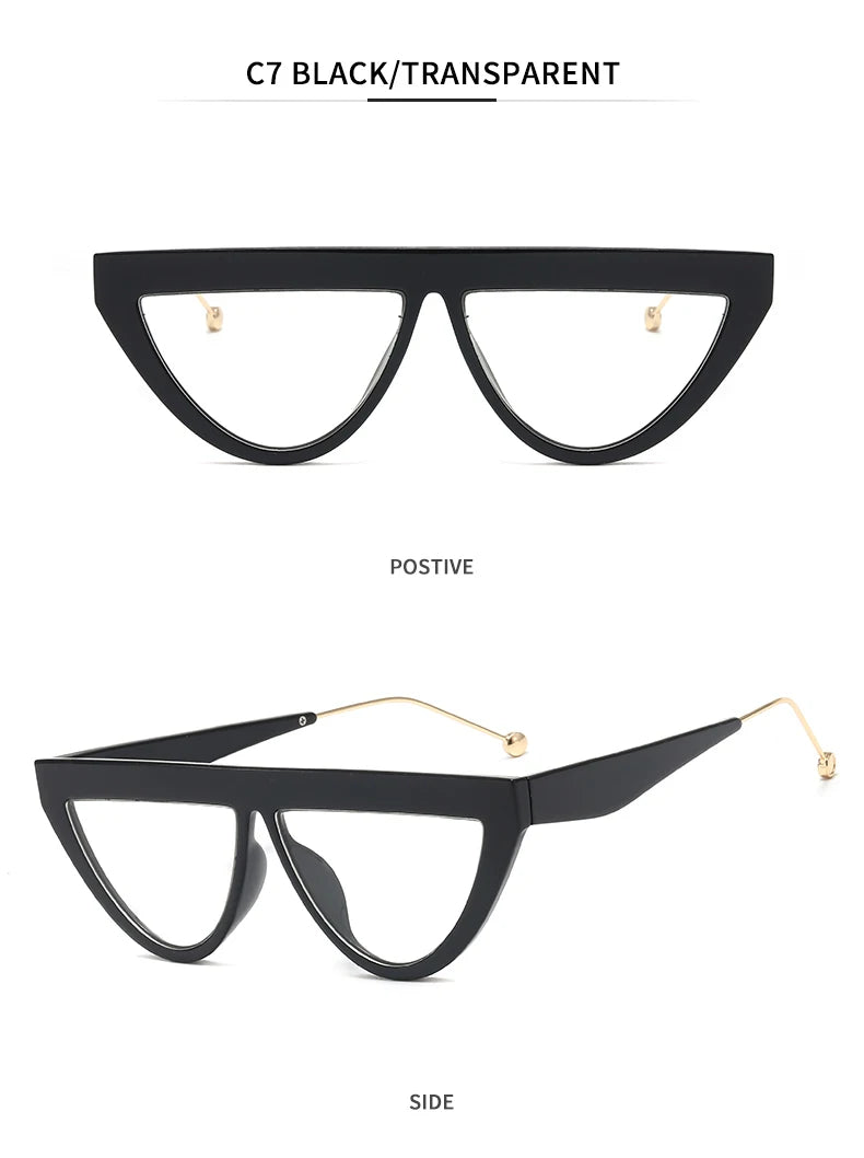 Samjine Cat Eye Designer Narrow Frame Flat Top Shades