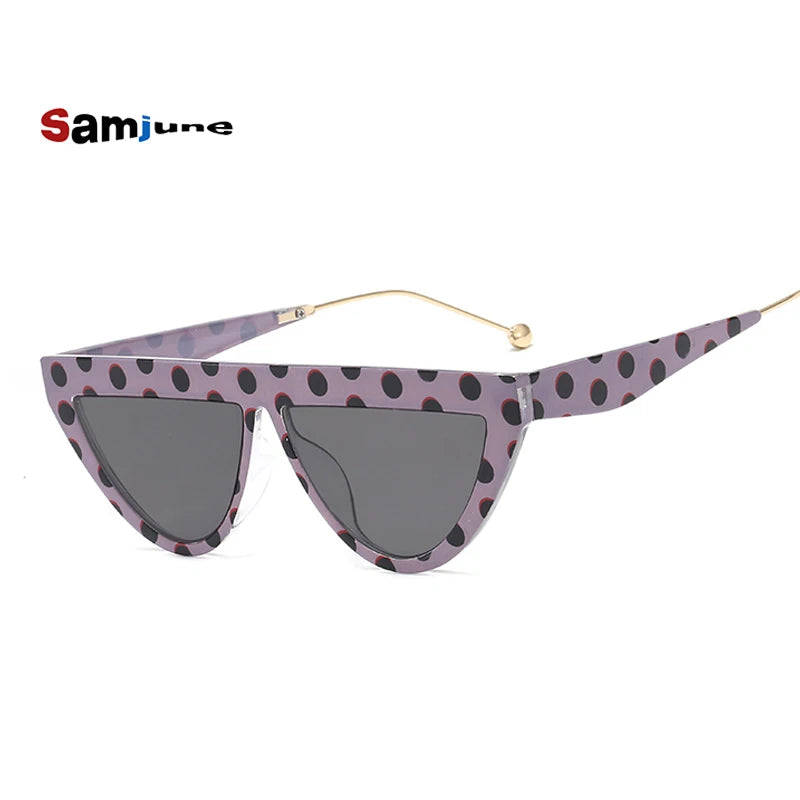 Samjine Cat Eye Designer Narrow Frame Flat Top Shades