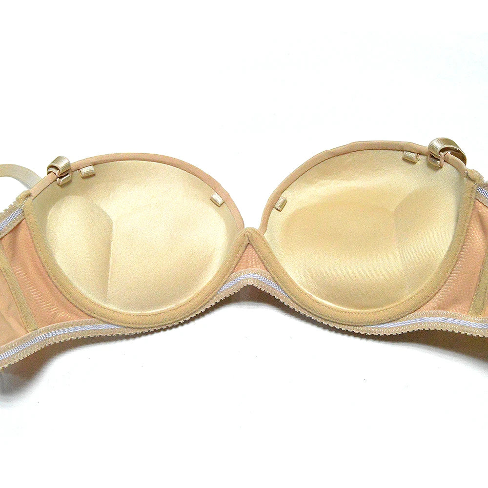 Strapless Wedding Multiway Bralette Add 2 Cup Super Padded Push Up Bra (Size 32 34 36 38 40 A B C D)
