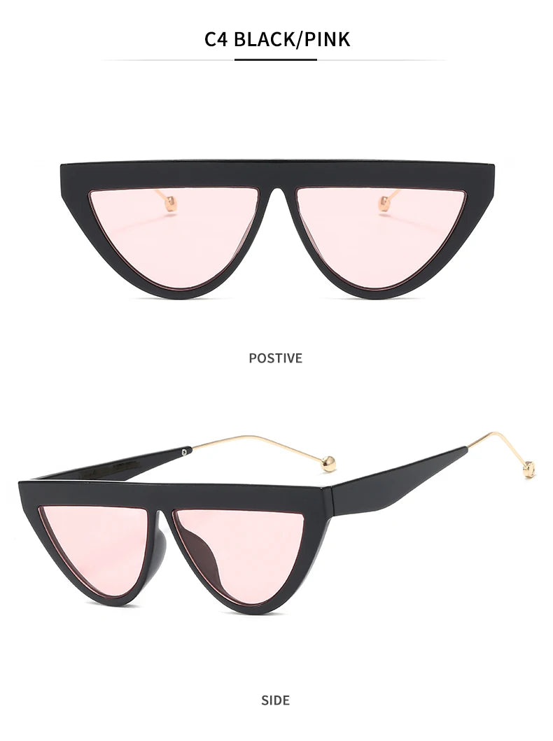 Samjine Cat Eye Designer Narrow Frame Flat Top Shades