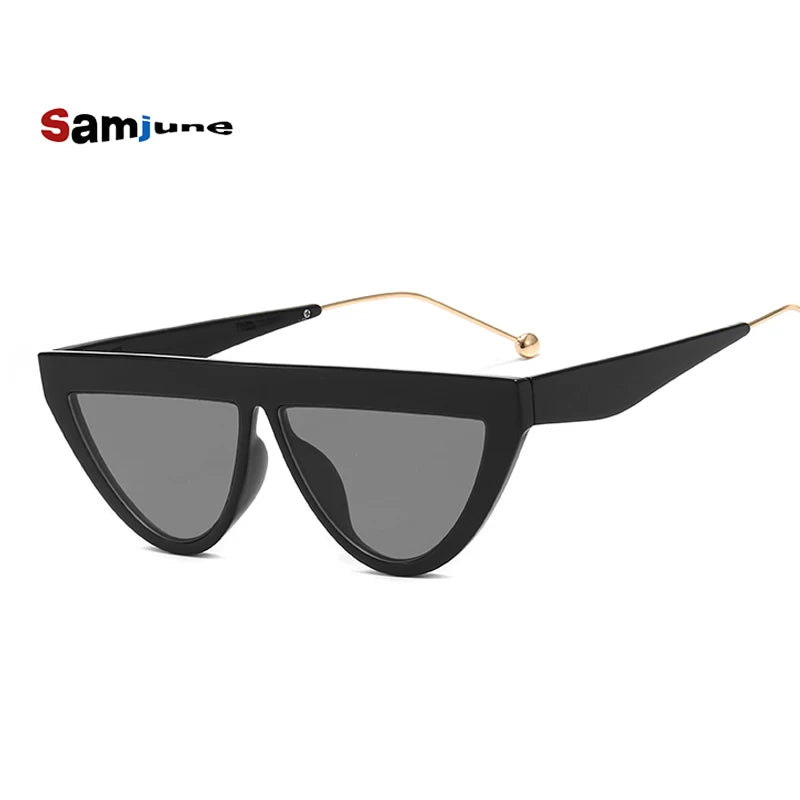 Samjine Cat Eye Designer Narrow Frame Flat Top Shades