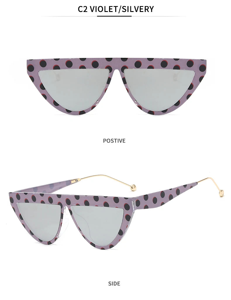 Samjine Cat Eye Designer Narrow Frame Flat Top Shades