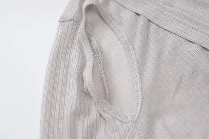 Ribbed Hooded One Sleeve Knit Asymmetric Midi Dresses Baddie Clothes