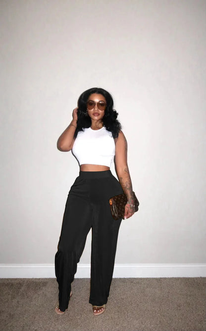 Multi-Color Velvet Wide Leg Pants Ts1296