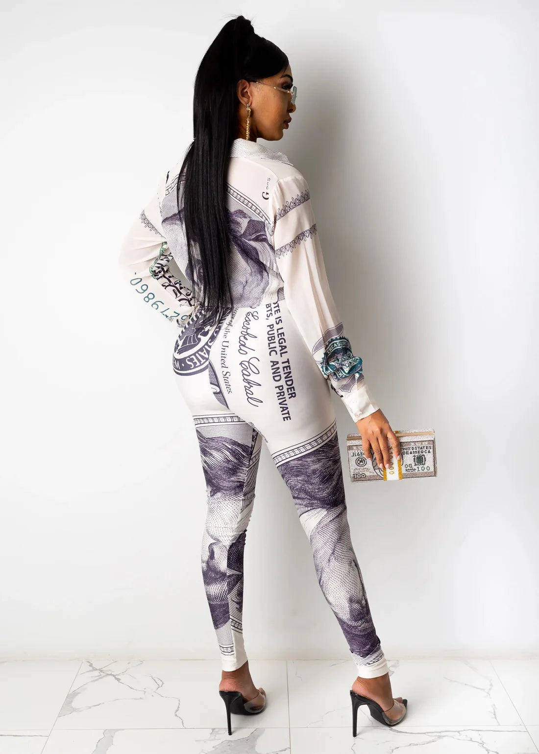 Unice US Dollar Money Printed 2 Piece Outfit