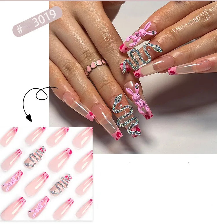 24 Pcs French Style Romantic Art Dating Nail Sets