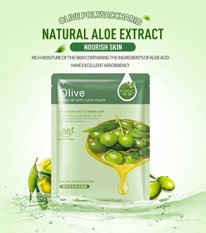 Skin Care Natural Fruit Plant Facial Mask Moisturizing Oil- Aloe Sheet Face Mask
