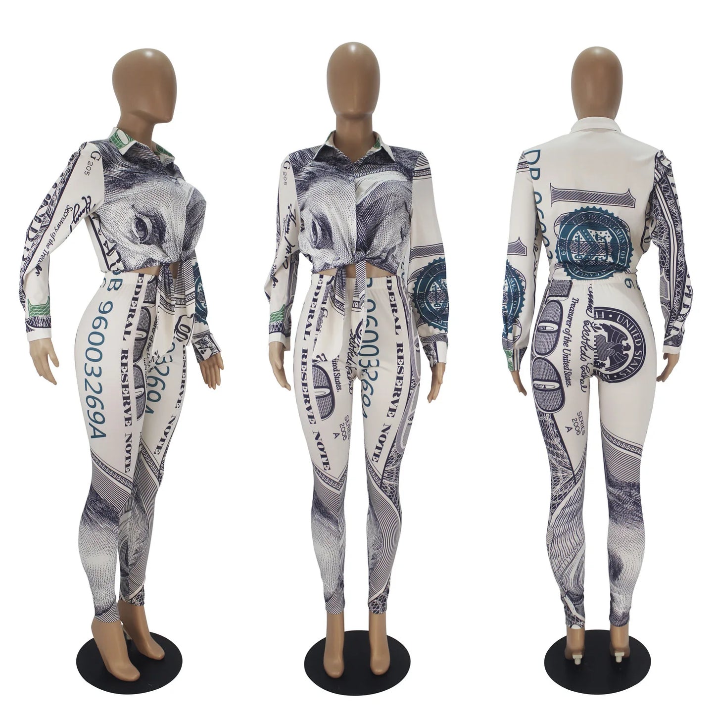 Unice US Dollar Money Printed 2 Piece Outfit