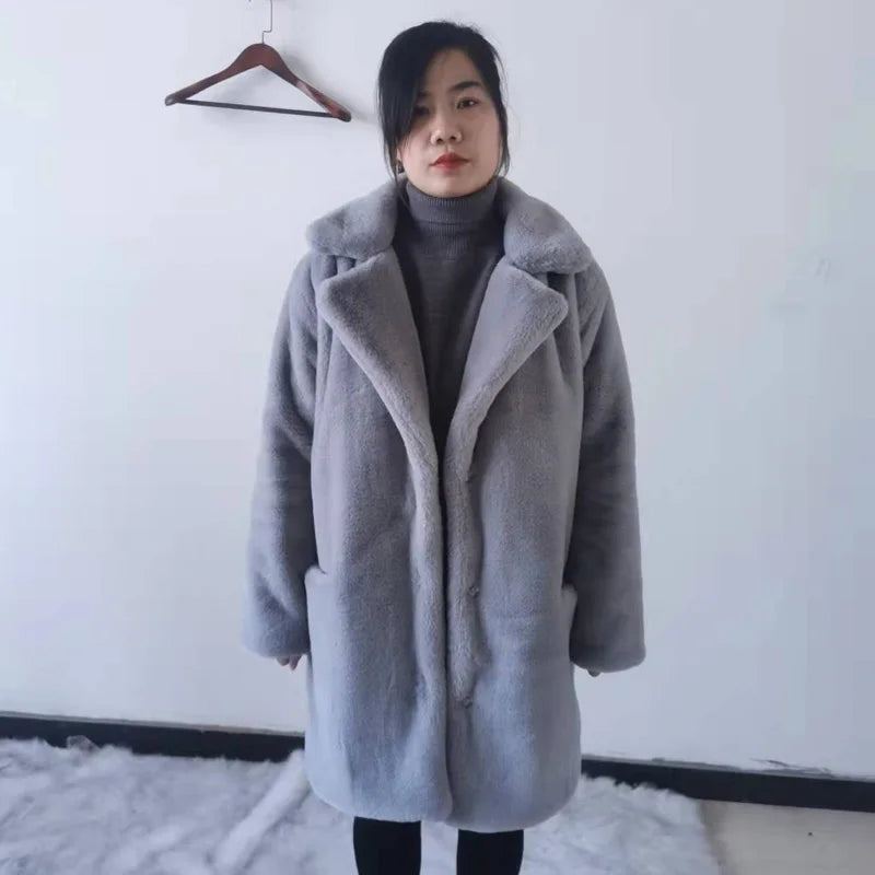 Marilyn Middle -Long Overcoat Turn Down Collar Coat