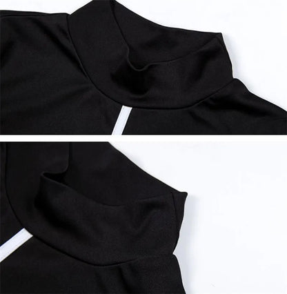 Tight All-around Contrast Slim Fit Midi Dresses