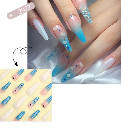 24 Pcs French Style Romantic Art Dating Nail Sets