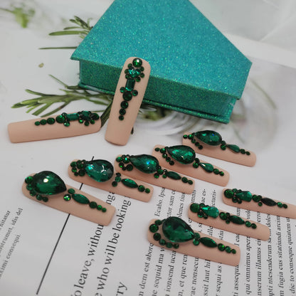 French Press on Nails Acrylic Hand Painted Designer Private Label Logo Customized Packaging Artificial Fingernails