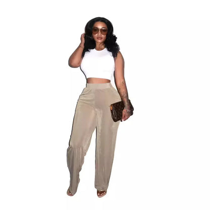 Multi-Color Velvet Wide Leg Pants Ts1296