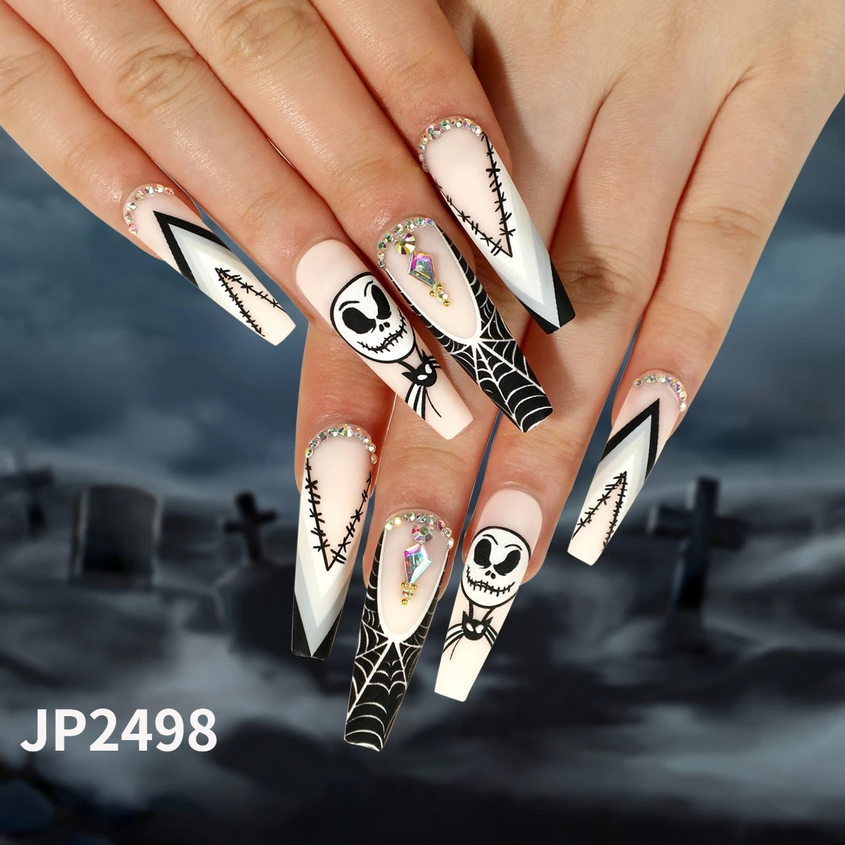 24 Pcs French Style Romantic Art Dating Nail Sets