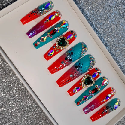 French Press on Nails Acrylic Hand Painted Designer Private Label Logo Customized Packaging Artificial Fingernails