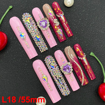 Custom Elegant 3D Decoration Ballerina Wearable Artificial Handmade Press on Nails 10PCS Hand Paint Trapezoid Nails Art Manicure
