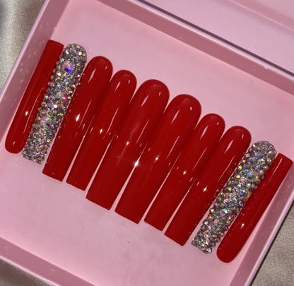 Exclusive Elegant French Design Private Label Short Matte Handmade Press Nails Fake Full Cover Rhinestone Acrylic Artificial