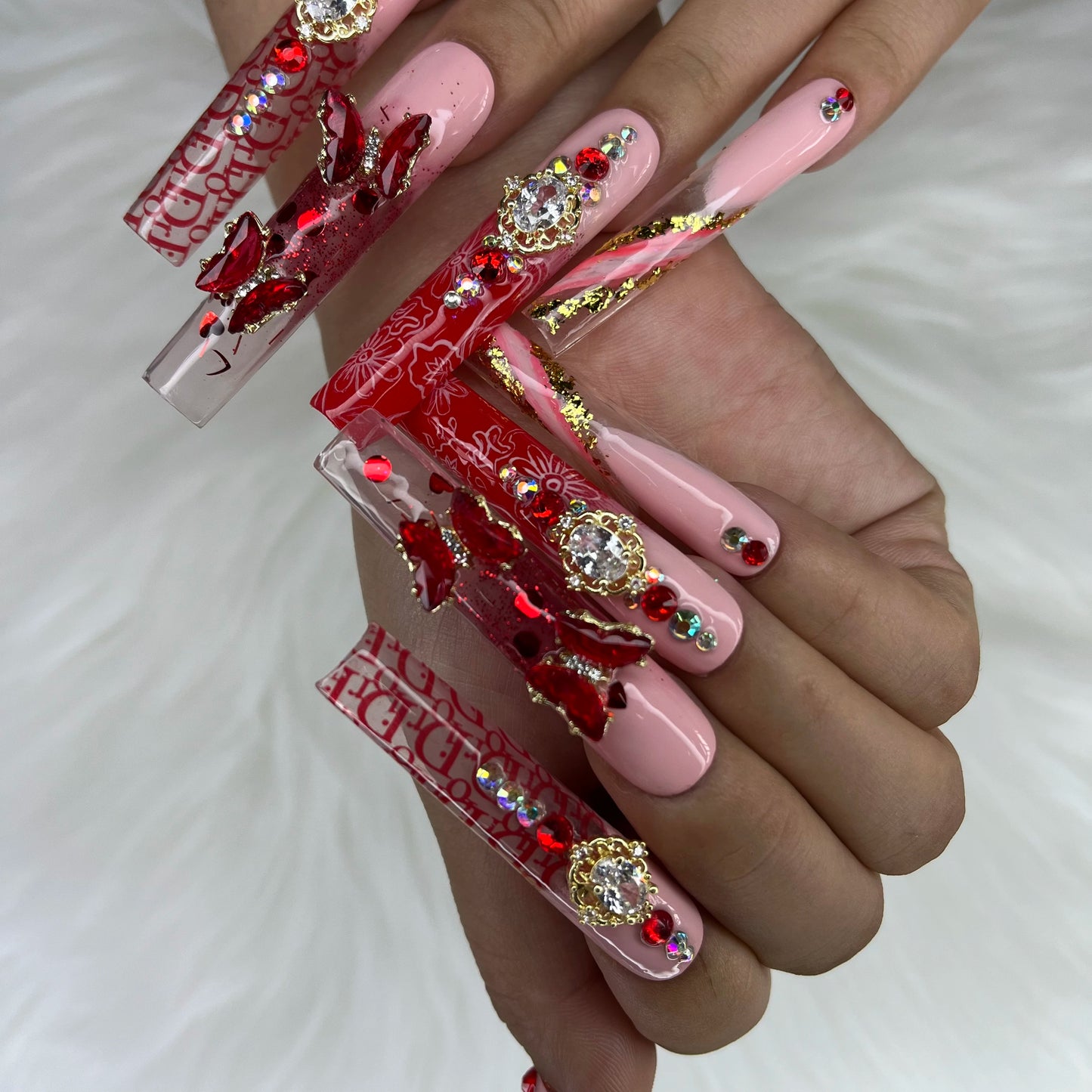 French Press on Nails Acrylic Hand Painted Designer Private Label Logo Customized Packaging Artificial Fingernails