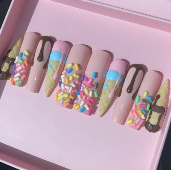 Exclusive Elegant French Design Private Label Short Matte Handmade Press Nails Fake Full Cover Rhinestone Acrylic Artificial