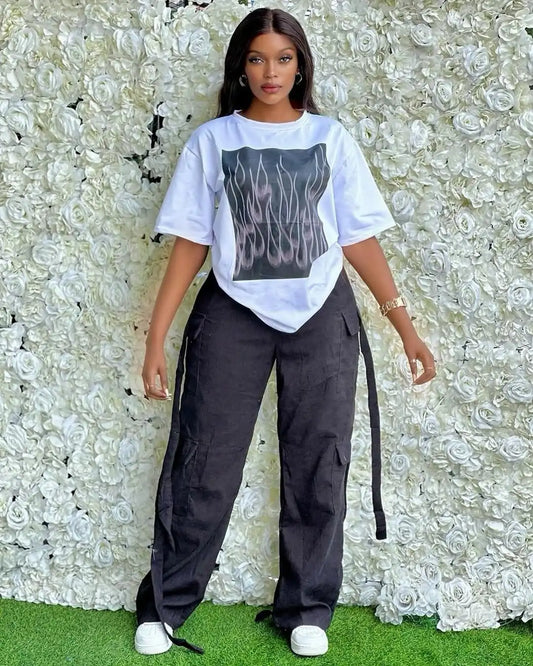 T-shirt With Trouser Set for Daily Dressing