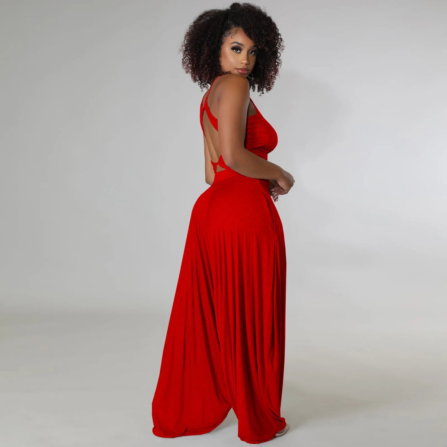 Pleated Tank Tops + Ankle-Length Pants (Unique Design)