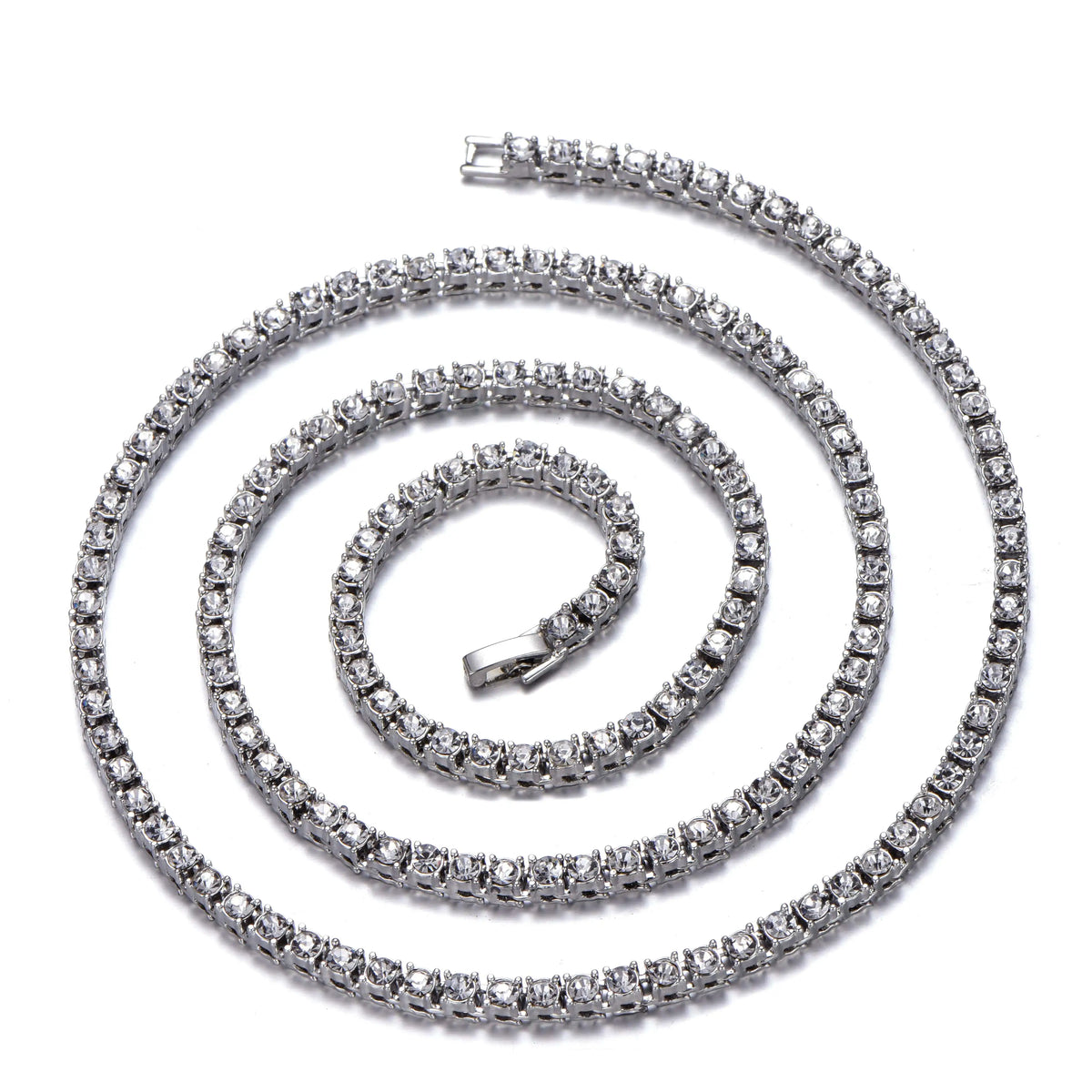 New Classical 4MM Tennis Chain Iced Out Necklace  8/18/20/24/inch Choker Gift