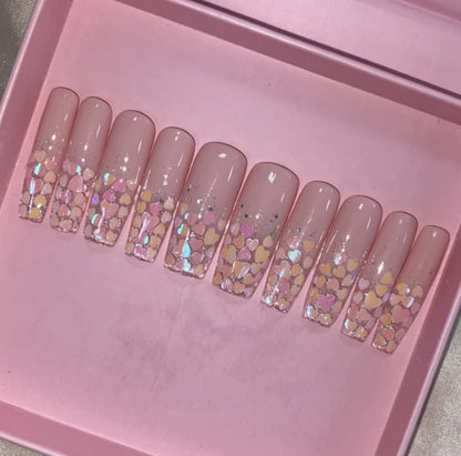 Exclusive Elegant French Design Private Label Short Matte Handmade Press Nails Fake Full Cover Rhinestone Acrylic Artificial