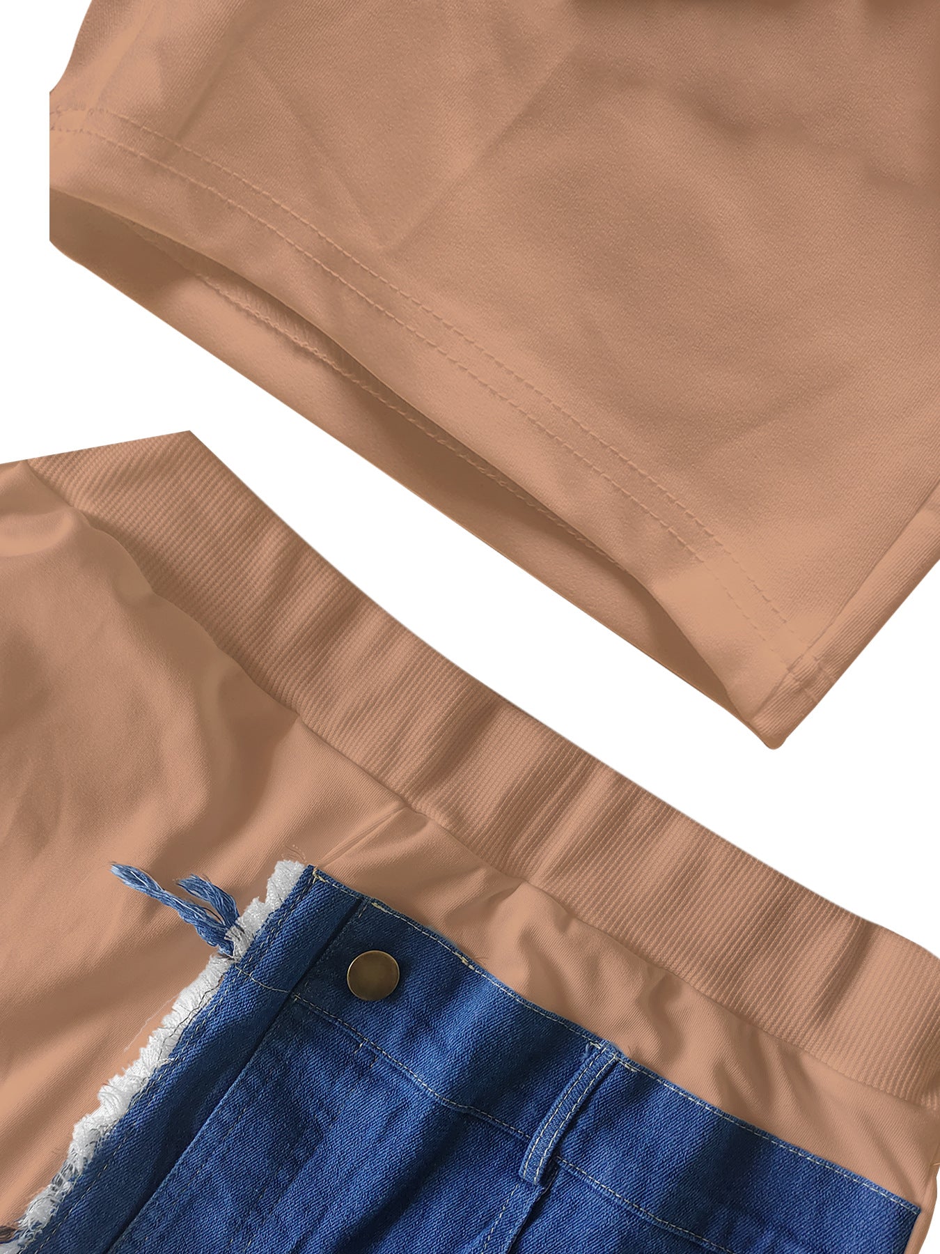 Patchwork T-shirt + Shorts Active Two Piece Sets