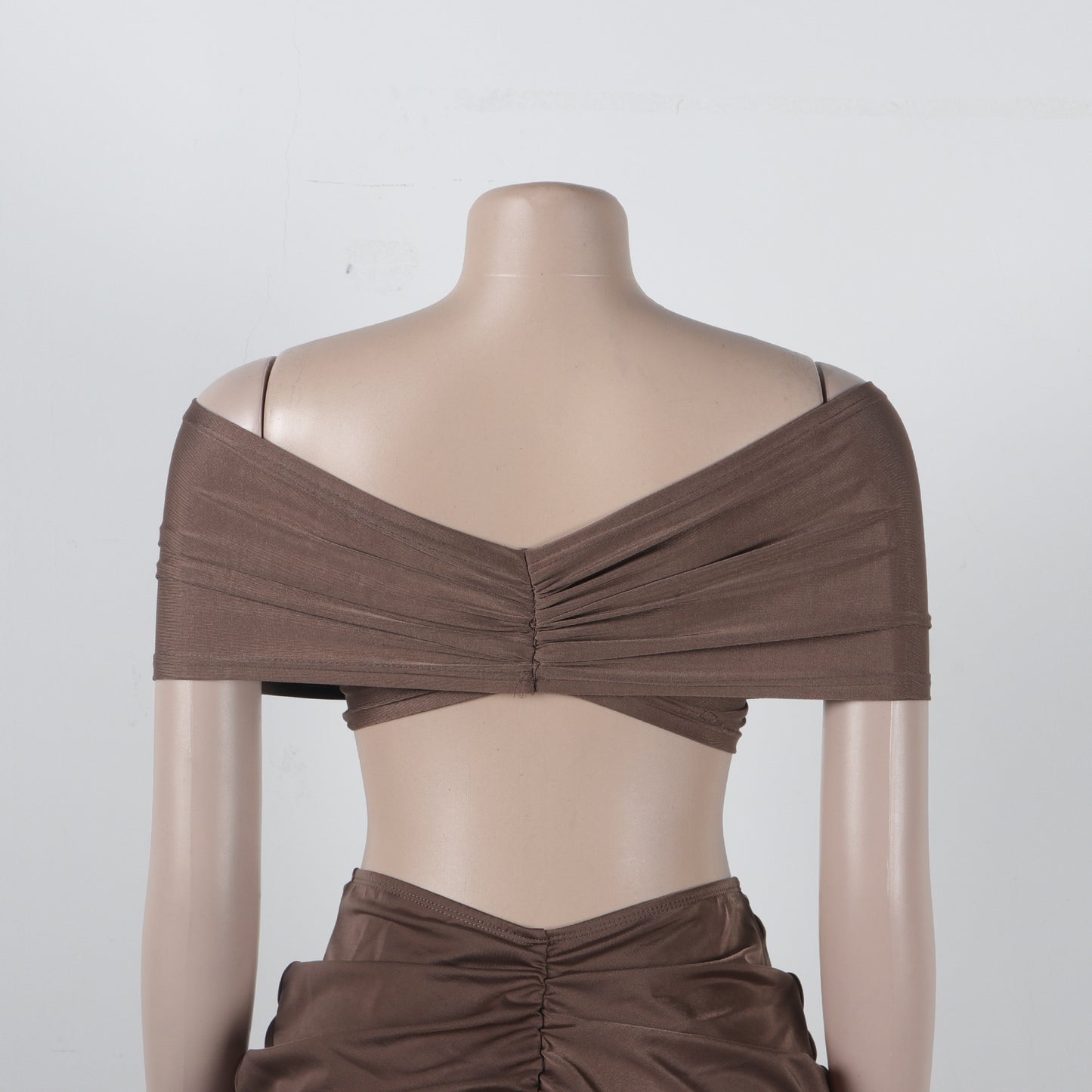 Off Shoulder Crop Top + Low Waist Maxi Skirt Outfits