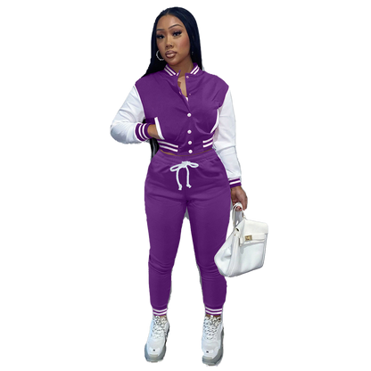 Single-breasted Baseball Sports Two-piece Suit