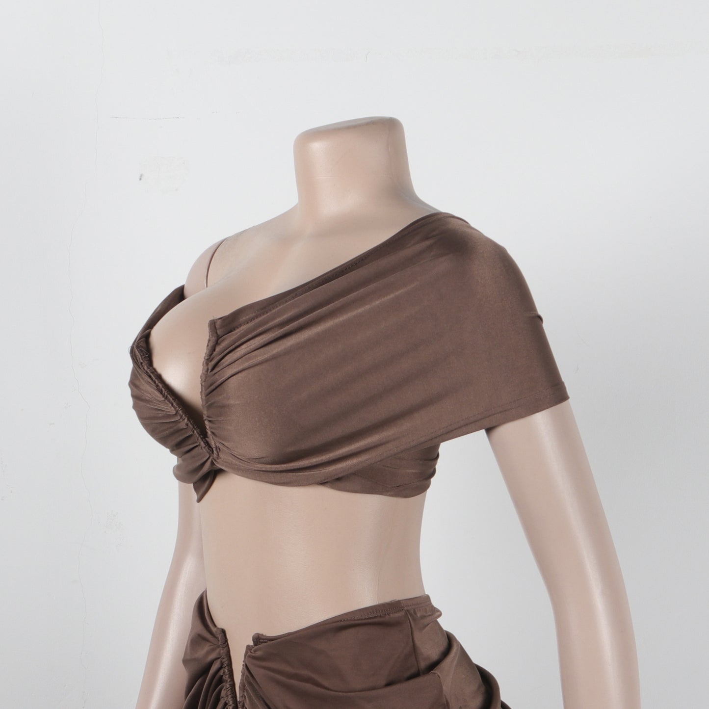 Off Shoulder Crop Top + Low Waist Maxi Skirt Outfits