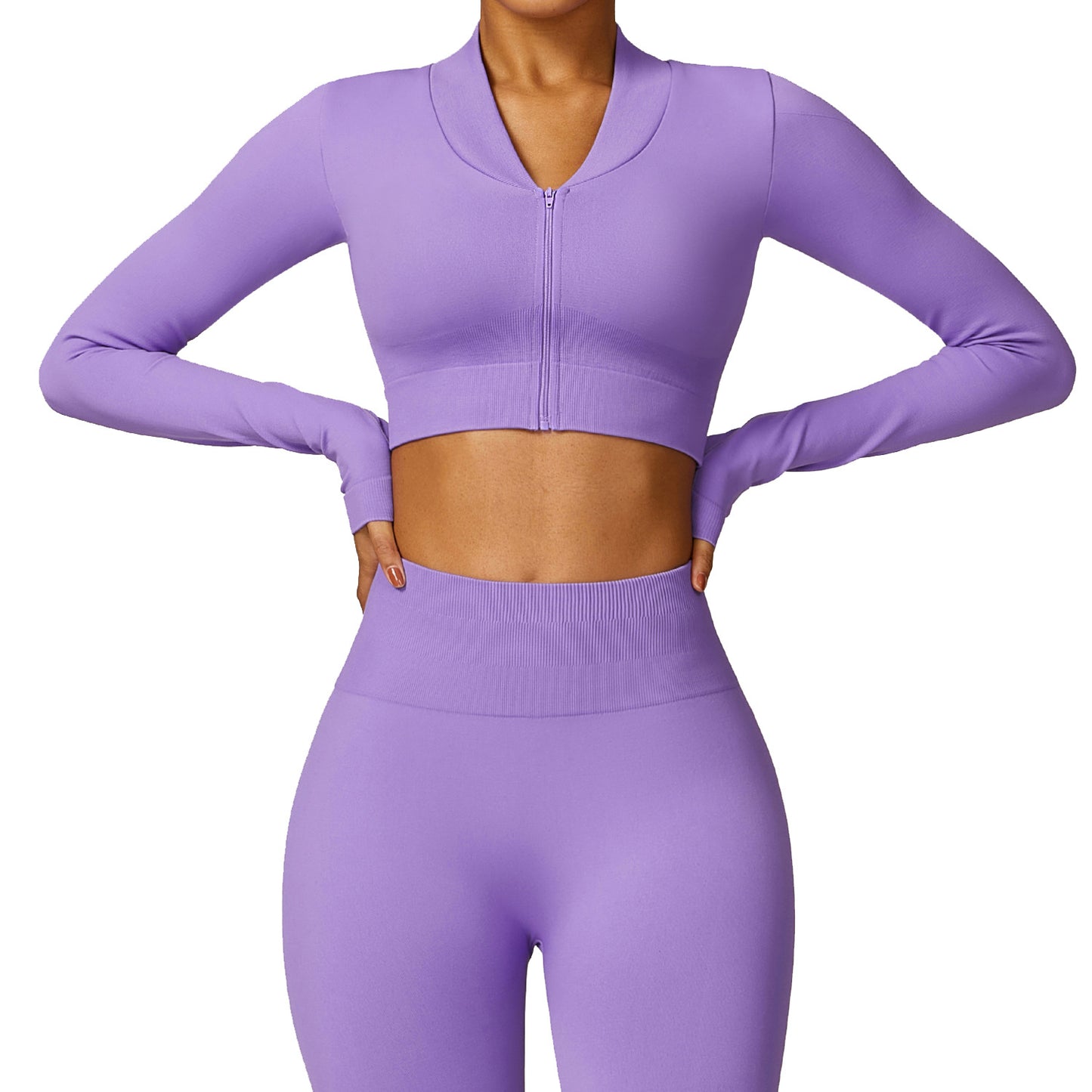 Winter Tight Seamless Long-sleeved Yoga Jacket