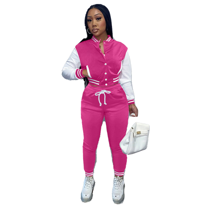 Single-breasted Baseball Sports Two-piece Suit