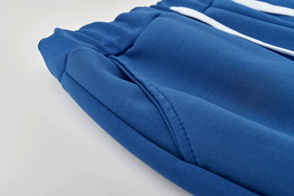 Fashion Trend Solid Color Plus Fleece Sports Color Sweater Two-piece Sets