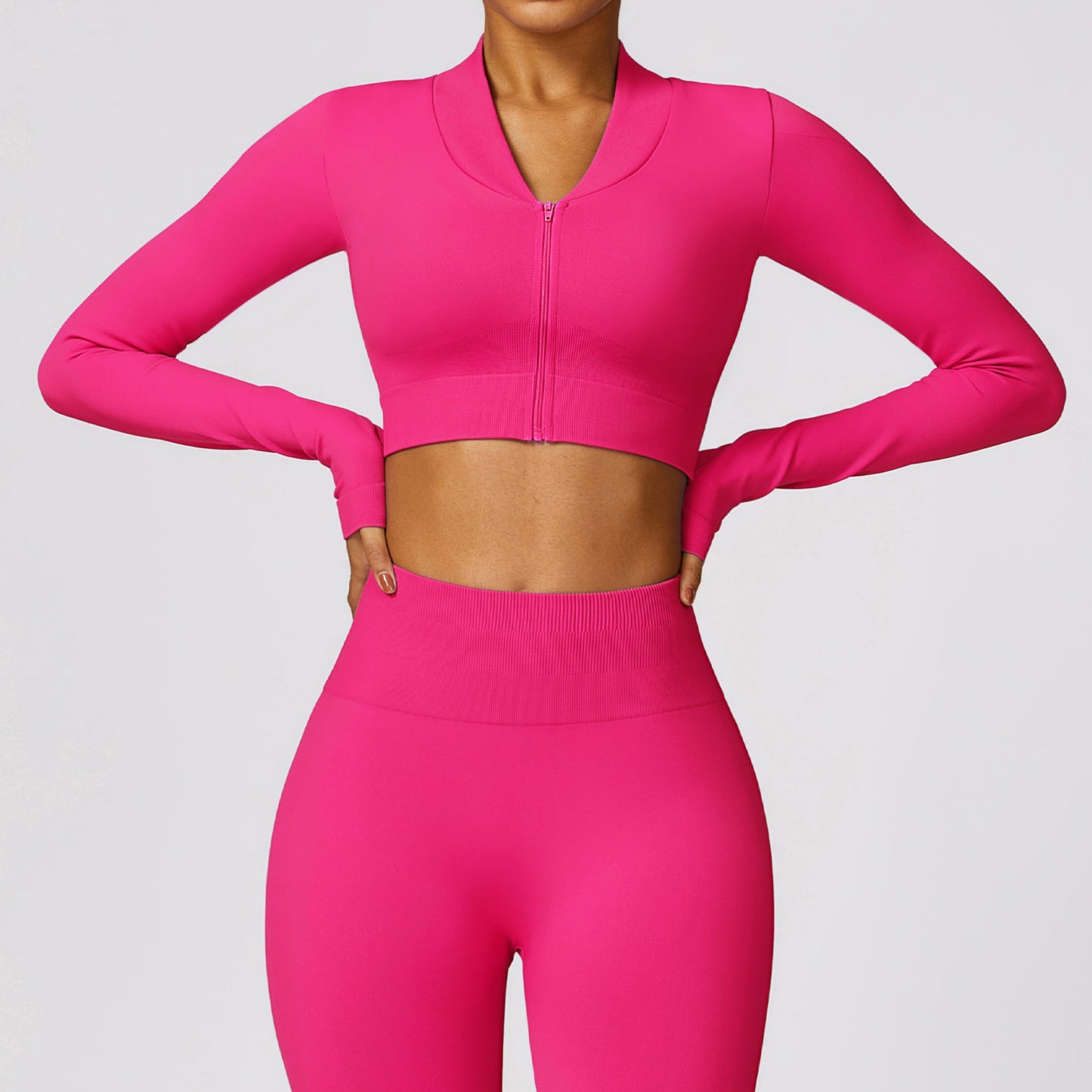 Winter Tight Seamless Long-sleeved Yoga Jacket