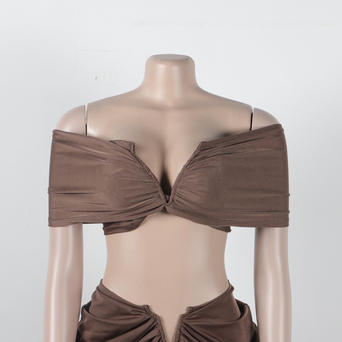 Off Shoulder Crop Top + Low Waist Maxi Skirt Outfits