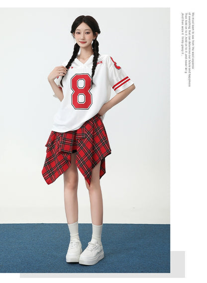 Casual Loose Youth Hip Hop Style Top + Skirt Sets Outfit