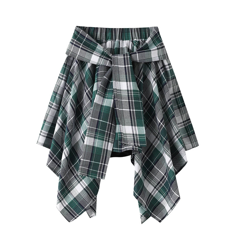 Casual Loose Youth Hip Hop Style Top + Skirt Sets Outfit