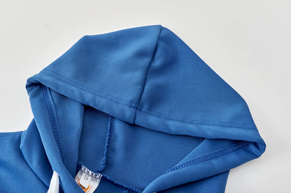 Fashion Trend Solid Color Plus Fleece Sports Color Sweater Two-piece Sets