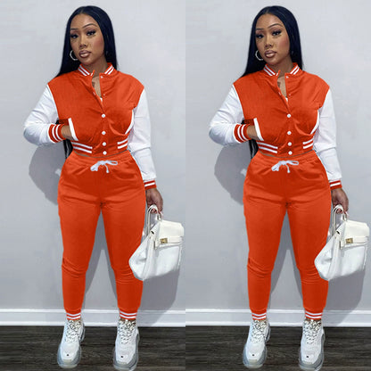 Single-breasted Baseball Sports Two-piece Suit